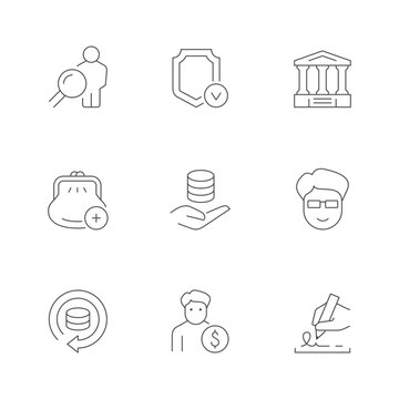 Set line icons of loan
