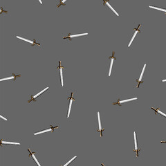 Obraz premium seamless pattern old medieval sword cartoon. handle war, iron ancient, metal king old medieval sword sign vector
