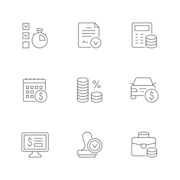 Set line icons of loan