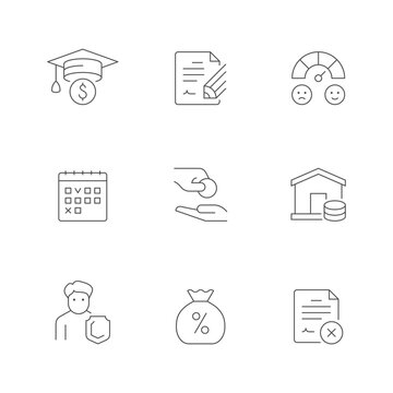 Set line icons of loan