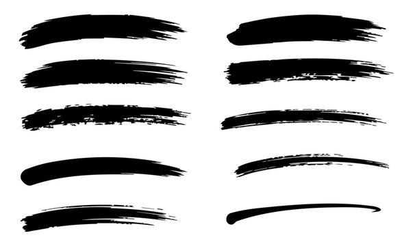 Set Of Abstract Grunge Brush Ink Design.