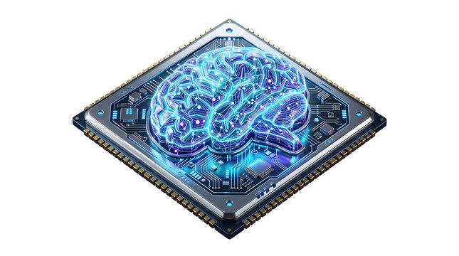 AI microchip brain processor futuristic artificial intelligence circuit