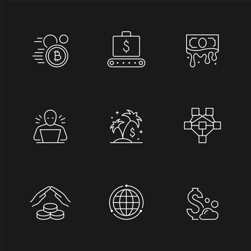 Set line icons of offshore