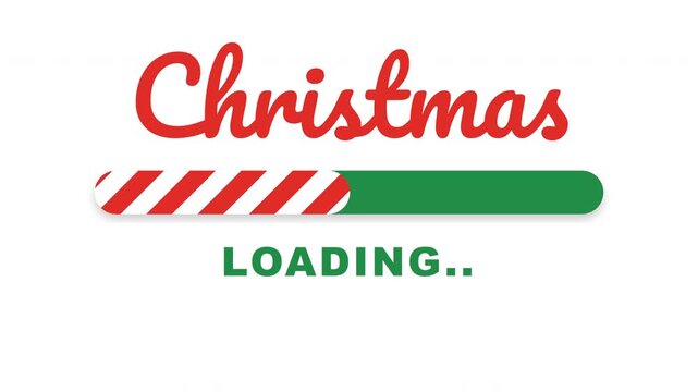 Christmas Loading Progress Bar Festive Red Green Holiday Seasonal Graphic Animation