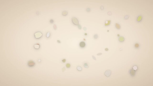 Gentle Animation Of Various Organic Shapes Floating And Fading On A Light Beige Background