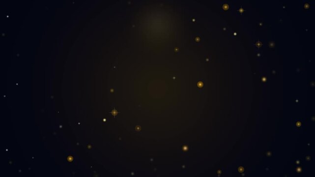 Beautiful Dark Background With Abstract Sparkling And Twinkling Golden Dust Particles In An Animated Loop