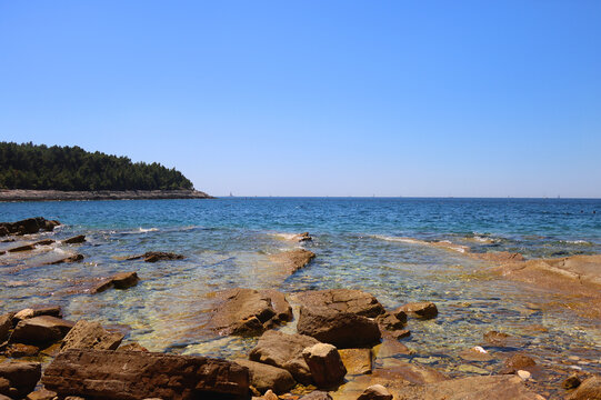 Beautiful Penizule beach in south Istria, Croatia.
