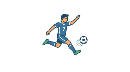 Soccer player kicking ball sports illustration.