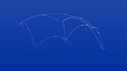 Global flight routes network infographic template vector, airplane travel paths connecting world location points on blue background for logistics, aviation and business presentation graphics © mohibul