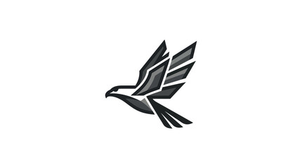 Fototapeta premium Angular eagle head profile logo icon.