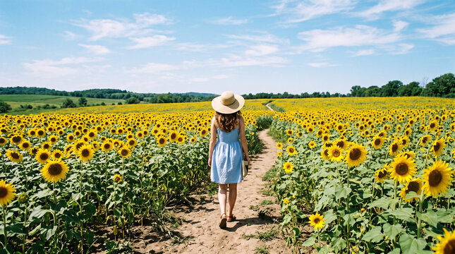 girl in a sunflower field