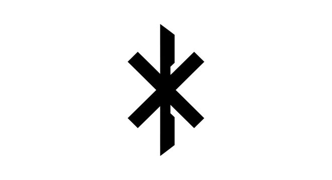 Black Bluetooth logo wireless symbol.