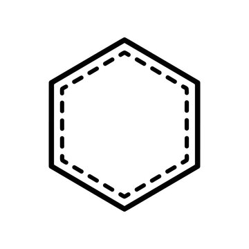 Hexagon shape with dashed lines inside.