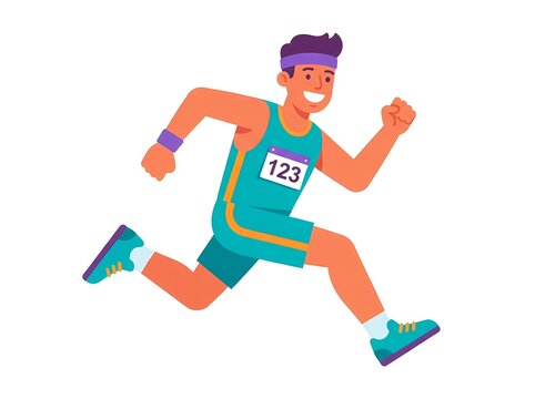 cartoon of a man running
