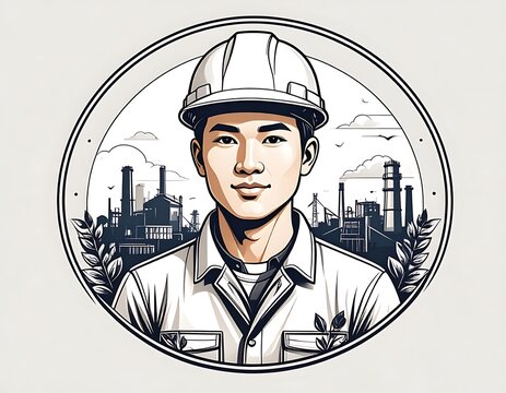 Portrait of a young male engineer in uniform.