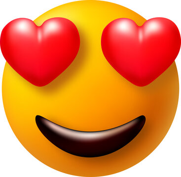 3D emoji with heart eyes