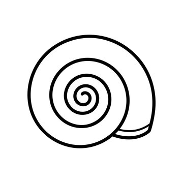 Black line art spiral shell shape.