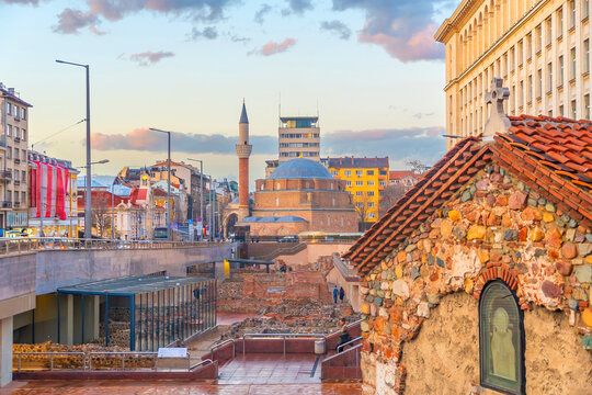 The ancient Serdica ruins in downtown Sofia, Bulgaria