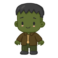 Cute Frankenstein Monster Cartoon PNG