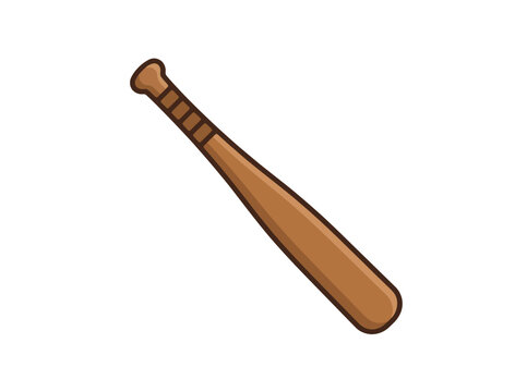 A cartoon baseball bat illustration - ideal for sports graphics, children's games, web icons, and educational materials