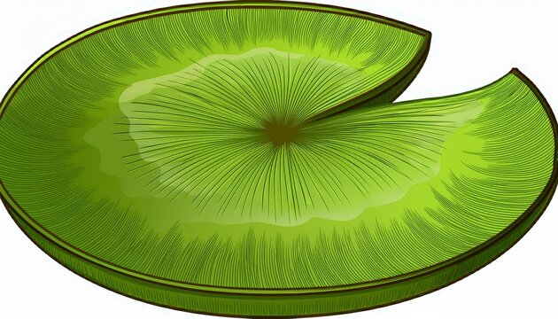 round large green lily pad with small missing slice