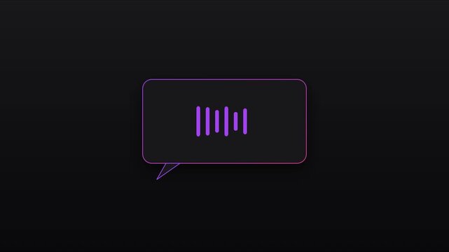 Minimalist voice assistant sound wave animation in speech bubble for ui and digital communication concepts 4k