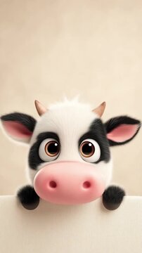 funny cow with a flower