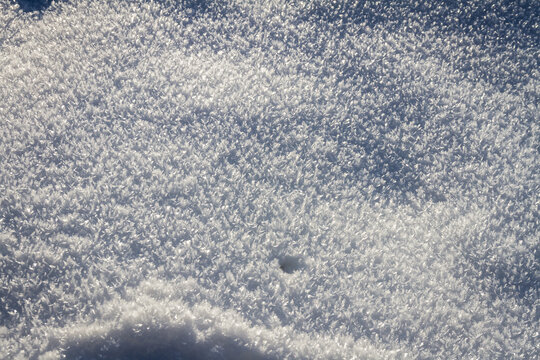Natural winter backdrop featuring white snow texture. Winter white snow surface as background.