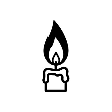 Bold candle flame vector for illumination and light concept