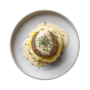  isolated on transparent background. Dish on the plate for menu, cafe, design.
