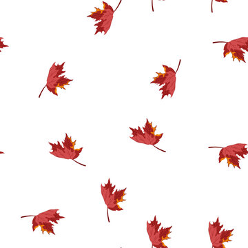 pattern flag maple leaf cartoon. red foliage, ground yellow, wave outline flag maple leaf sign. seamless symbol vector illustration