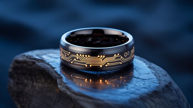 Luxury ring jewelry on stone surface with elegant design representing fashion accessory premium style and modern elegance