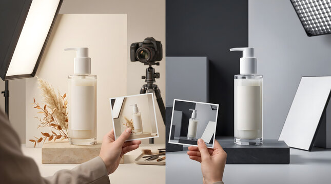 Marketing Professional Comparing Two Product Advertising Concepts for A/B Testing