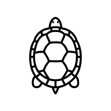 Simple turtle shell vector design in minimalist line art