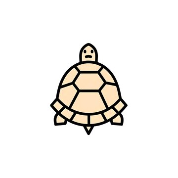 Minimalist beige turtle shell vector isolated on white