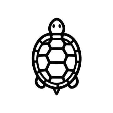 Minimalist turtle shell vector design with clean black outlines