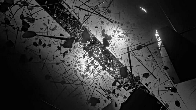 Monochrome Void Debris Tunnel Futuristic Sci-Fi Seamless 4K VJ Loop

