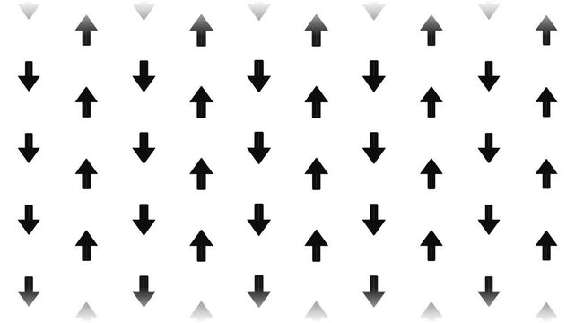 Elegant Arrow Pattern Motion Background. Sleek Minimalist Black and White Up Down Arrows Loop Video 
