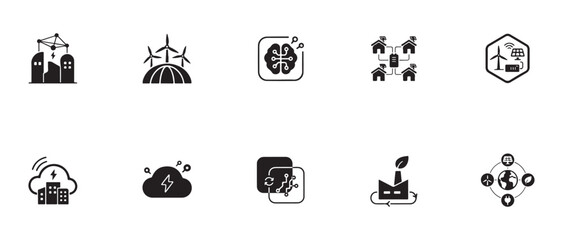 Illustrated Icons of Telescopes, Observatories, Constellations, and Space Exploration Concepts Featuring Telescope, Observatory © Silicon