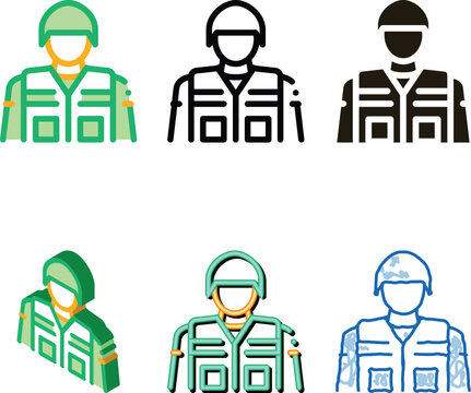 soldier profession icon vector. soldier profession sign. simplified color symbol