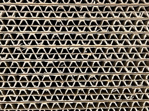 Corrugated cardboard sheet paper pattern texture closeup macro