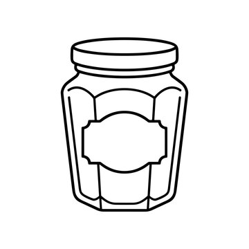 Mason Jar with Lid and Label.