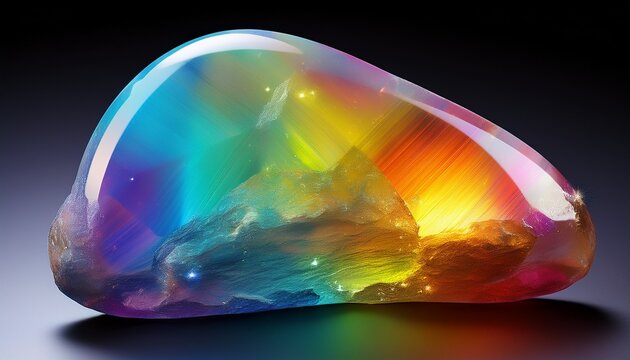 Rainbow Moonstone Isolated On Transparent Background
