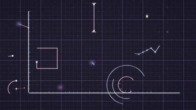 Graph Paper Grid with Blueprint Drafting Lines Drawn and Erased Seamless Loop in calm graphite tones