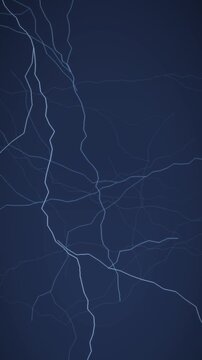 Branching Electric Lightning Bolts Flickering Across a Dark Sky Seamless Loop in bright blue tones vertical 9:16