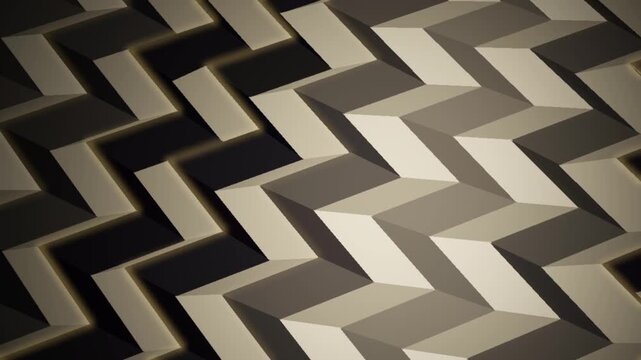 Folding Origami Paper Planes Geometric Chevron Pleats With Soft Shading Abstract Motion Background Seamless Loop in deep ivory tones