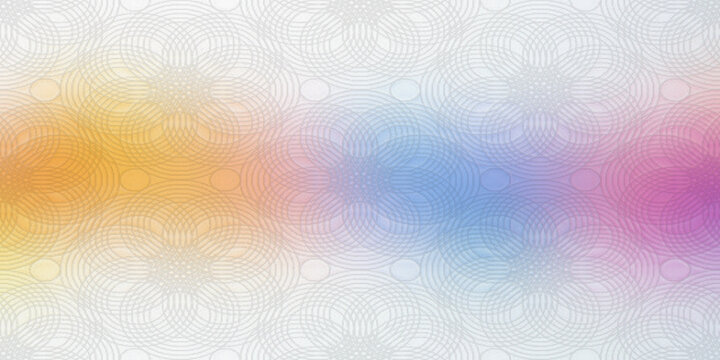 Geometric interlocking circles background with colorful spectrum gradient light effect.