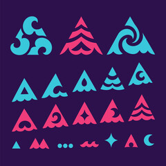 Obraz premium Geometric graphic symbols vector element set