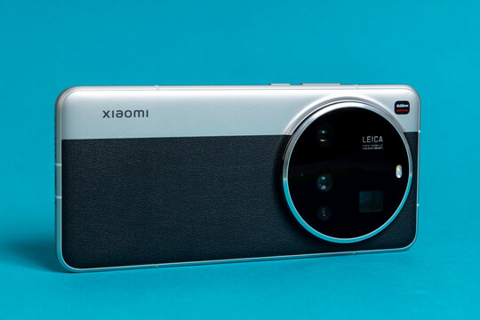 Varna, Bulgaria - April 25, 2025: Xiaomi 15 Ultra Smartphone Back View. Modern Mobile Design, Leica Camera, Premium Tech. High-End Technology, Modern Gadget Photography Concept