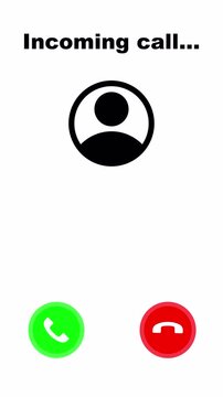 Modern incoming call screen interface with caller profile and answer or decline buttons on a transparent background